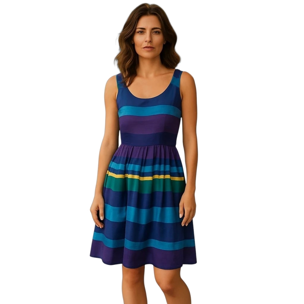CALVIN KLEIN Colorful Striped Dress Womens Size 2